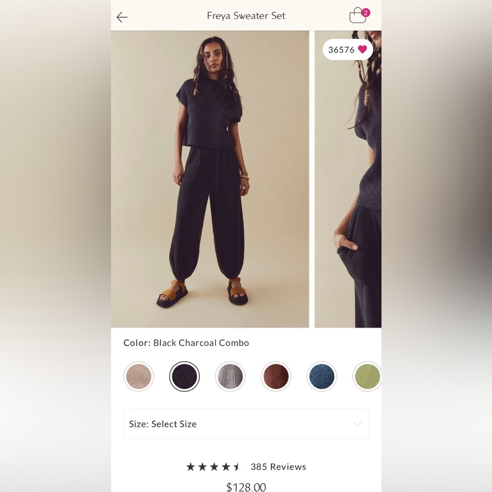 Free People Freya set in black